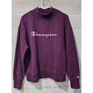 Champion Sweatshirt Women MEDIUM Purple Long Sleeve Sweatshirt